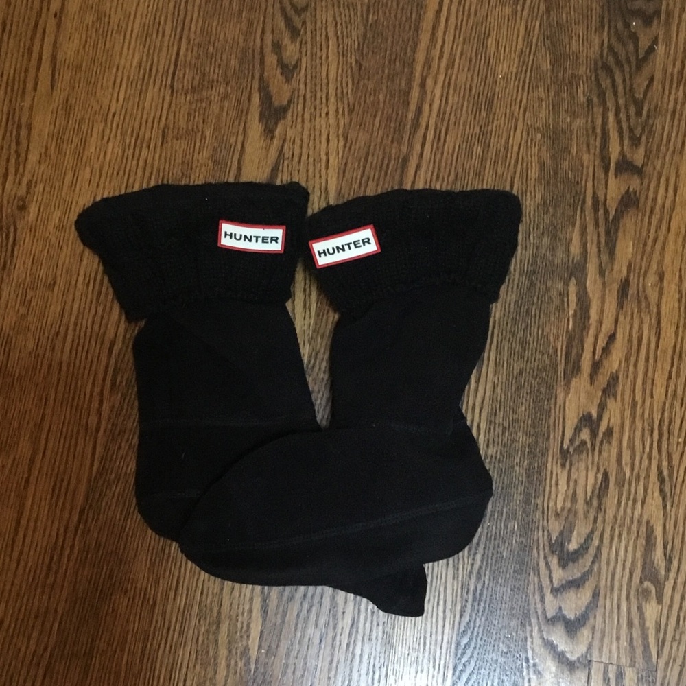 Hunter Black Boot Socks with Logo Patch EUC